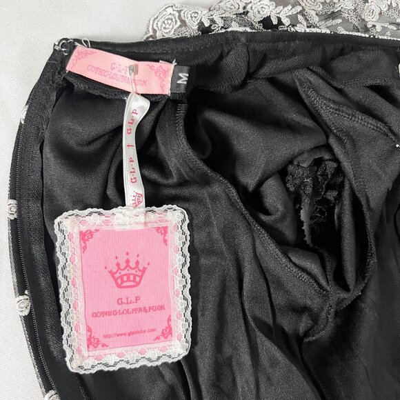 NWT Gothic Lolita Size S 4 Embroidered Floral Rose Motif Babydoll Dress - Picture 4 of 7